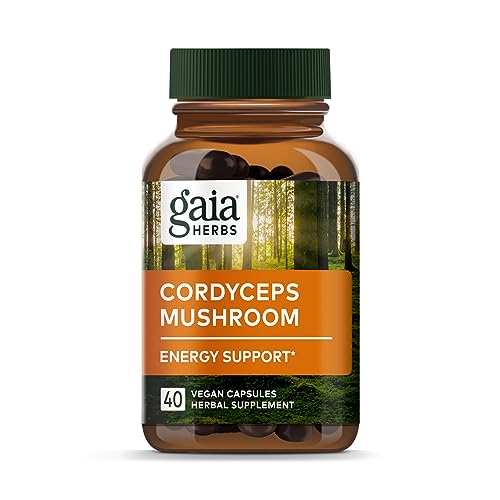 Gaia Herbs Cordyceps Mushroom - Energy Support Supplement for Sustaining Energy, Endurance, and Stamina - with Organic Cordyceps Mushroom - 40 Vegan Liquid Phyto-Capsules (40-Day Supply)