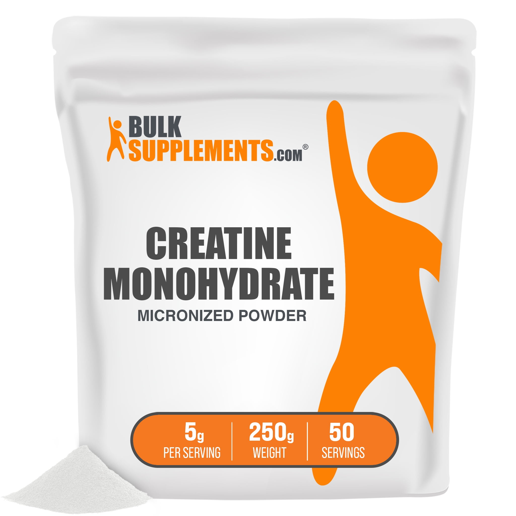 BULKSUPPLEMENTS.COM Creatine Monohydrate Powder - Micronized Creatine Monohydrate - Creatine Micronized Powder - 5g (5000mg) of Creatine Powder per Serving, Gluten Free (250 Grams - 8.8 oz)