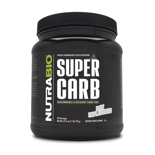 NutraBio Super Carb - Complex Carbohydrate Supplement Powder - Cluster Dextrin and Electrolytes for Performance Enhancement & Muscle Recovery - Unflavored, 30 Servings