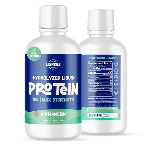 Proteinex Liquid Collagen Protein Supports Muscle and Joints Recovery - Liquid Collagen for Women and Men for Healthy Skin, Hair and Nails - No Carbs Ready to Drink Protein Drink (Watermelon)