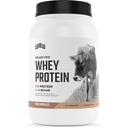 Levels Grass Fed 100% Whey Protein, No Hormones, Pure Chocolate, 2LB