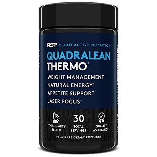 RSP QuadraLean Thermogenic Fat Burner for Men & Women, Weight Loss Supplement, Crash-Free Energy, Metabolism Booster & Appetite Suppressant, Diet Pills, 30 Serv