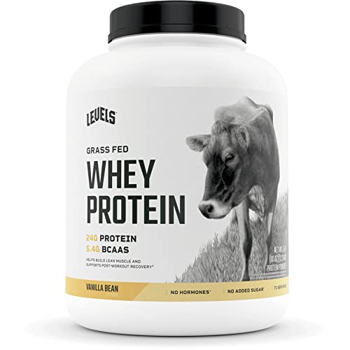 Levels Grass Fed 100% Whey Protein, No Hormones, Vanilla Bean, 5LB