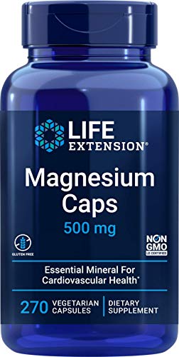 Life Extension Magnesium Caps 500mg, 270 Veg Capsules - Broad Spectrum - 3 Mags in 1 Supplement: Oxide, Citrate, Succinate - Vegetarian