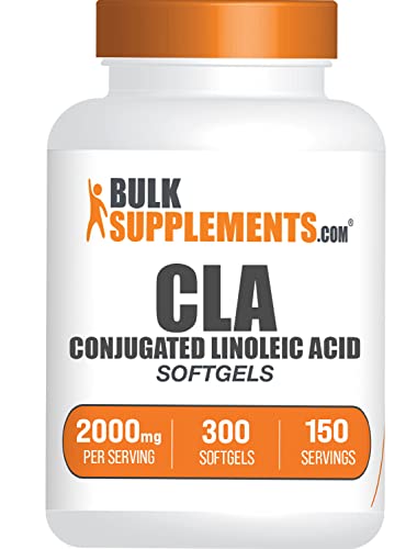 BULKSUPPLEMENTS.COM Conjugated Linoleic Acid Softgels - CLA 2000mg - CLA Supplements - CLA Safflower Capsules - CLA Pills - 2 CLA Softgels per Serving - 150-Day Supply (300 Softgels)