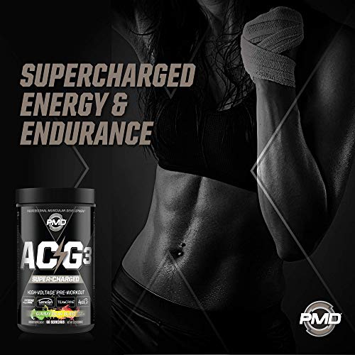 PMD Sports ACG3 Supercharged - Pre Workout - Powerful Strength, High Energy, Maximize Mental Focus, Endurance and Optimum Workout Performance for Men and Women - Gummy Bear Blast (60 Servings)