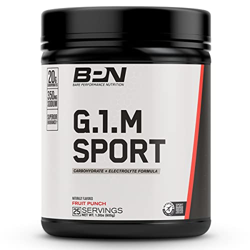 BARE PERFORMANCE NUTRITION, BPN G.1.M Go One More Sport, Endurance Training Fuel, Fruit Punch, Superior Carbohydrate Source & Electrolyte Formula, Reduce Fatigue, 25 Servings