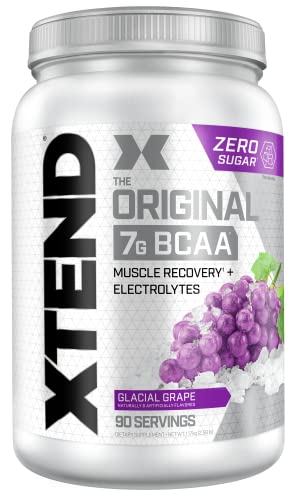 XTEND Original BCAA Powder Glacial Grape | Sugar Free Post Workout Muscle Recovery Drink with Amino Acids | 7g BCAAs for Men & Women | 90 Servings