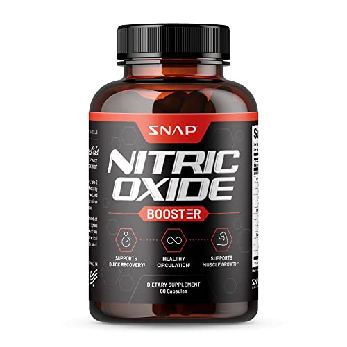 Snap Supplements Nitric Oxide Booster Pre Workout, Muscle Builder - L Arginine, L Citrulline 1500mg Formula, Tribulus Extract & Panax Ginseng, Strength & Endurance, 60 Capsules…