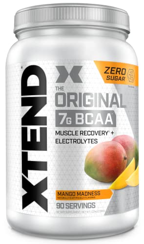 XTEND Original BCAA Powder Mango Madness | Sugar Free Post Workout Muscle Recovery Drink with Amino Acids | 7g BCAAs for Men & Women | 90 Servings