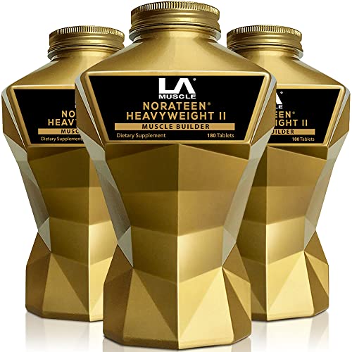 LA Muscle Norateen Heavyweight II (3 Month Supply) Premium Powerful Muscle Builder Testosterone Booster, Keto Friendly, Vegan Sports Nutrition Supplement Endurance and Strength Booster