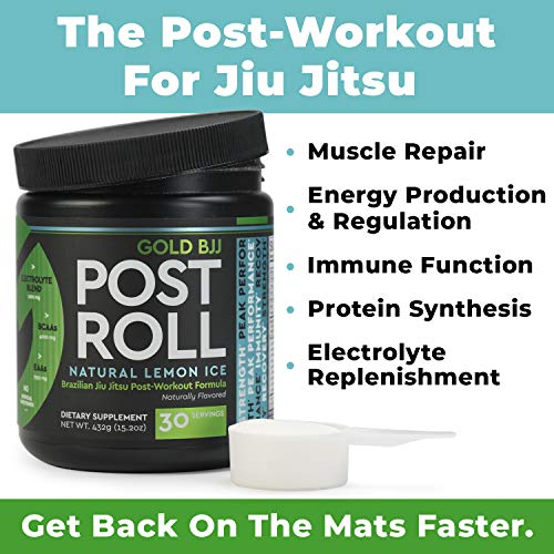 Gold BJJ PostRoll - Jiu Jitsu Post Workout Supplement with EAA & BCAA Essential Amino Acids - Martial Arts Specific Post-Workout Powder