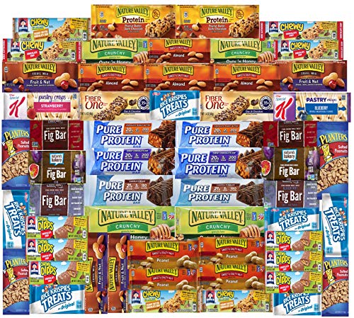 Ultimate Healthy Fitness Box - Protein & Healthy Granola Bars Sampler Snack Box (56 Count) - Care Package - Gift Pack - Variety of Fitness, Energy Bars and Protein Bars