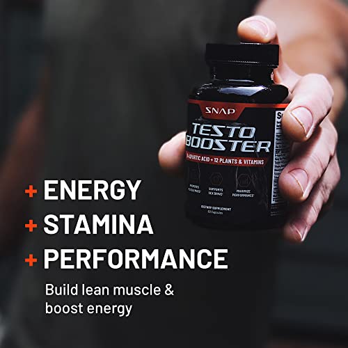 Snap Testosterone Booster for Men - Promotes Muscle Growth, Booster for Men Sexual Drive, Enhancing Natural Energy, Stamina & Strength, Tongkat Ali, Other Power Vitamins…