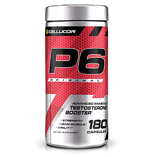 Cellucor P6 Original Testosterone Booster for Men, Build Advanced Anabolic Strength & Lean Muscle, Boost Energy Performance, Increase Virility Support, 180 Capsules
