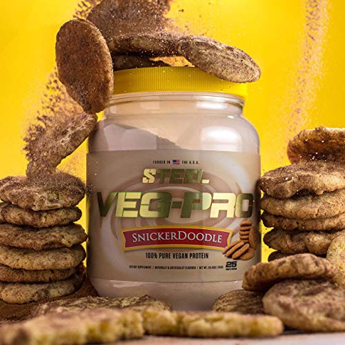 Steel Supplements Veg-PRO | Vegan Protein Powder, Snickerdoodle | 25 Servings (1.65lbs) | Organic Protein Powder with BCAA Amino Acid | Gluten Free | Non Dairy | Low Carb Formula