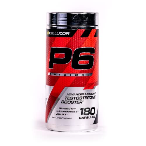 Cellucor P6 Original Testosterone Booster for Men, Build Advanced Anabolic Strength & Lean Muscle, Boost Energy Performance, Increase Virility Support, 180 Capsules