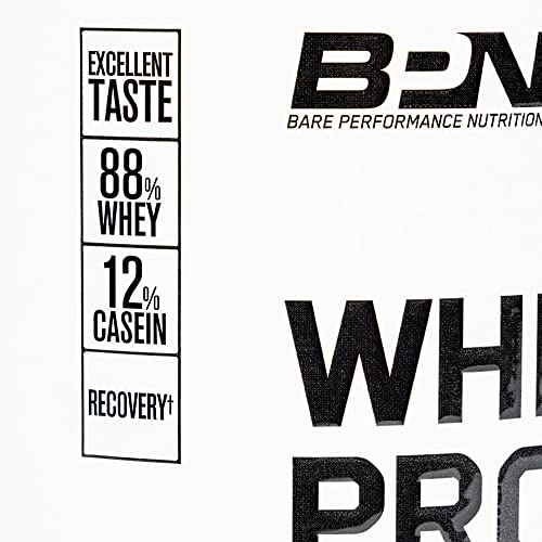 BARE PERFORMANCE NUTRITION, BPN Whey Protein Powder, Apple Pie, 25g of Protein, Excellent Taste & Low Carbohydrates, 88% Whey Protein & 12% Casein Protein, 27 Servings
