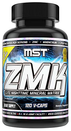 ZMK Nighttime, Multi Mineral Supplements, Zinc, Magnesium, Trace Minerals, ATP, BSCG Certified Drug Free, 120 V Capsules by MST Millennium Sport Technologies