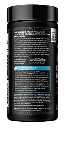 MuscleTech Clear Muscle Post Workout Recovery | Muscle Builder for Men & Women | HMB, Sports Nutrition & Muscle Building Supplements, 42 ct