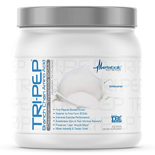 Metabolic Nutrition - TRIPEP - Tri-Peptide Branch Chain Amino Acid, BCAA Powder, Pre Intra Post Workout Supplement, Unflavored, 400 Grams (40 Servings)