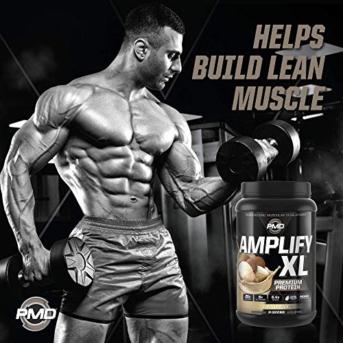 PMD Sports Amplify XL Premium Whey Protein Supplement Hydro Greens Blend - Glutamine and Whey Protein Matrix with Superfood for Muscle, Strength and Recovery - Vanilla Flex (24 Servings)