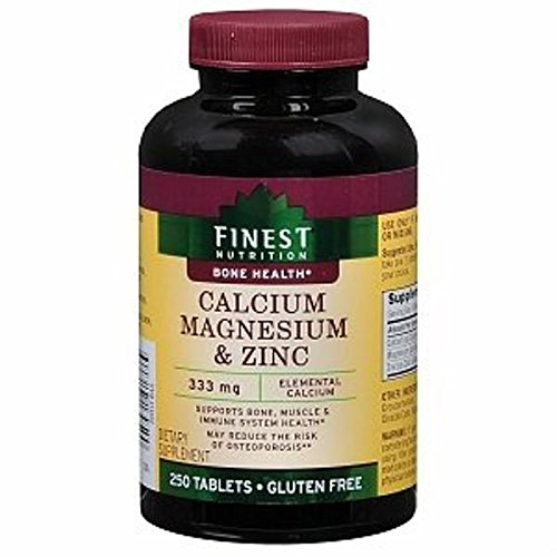 Finest Nutrition Calcium 333 mg Magnesium & Zinc Dietary Supplement Tablets 250 Each