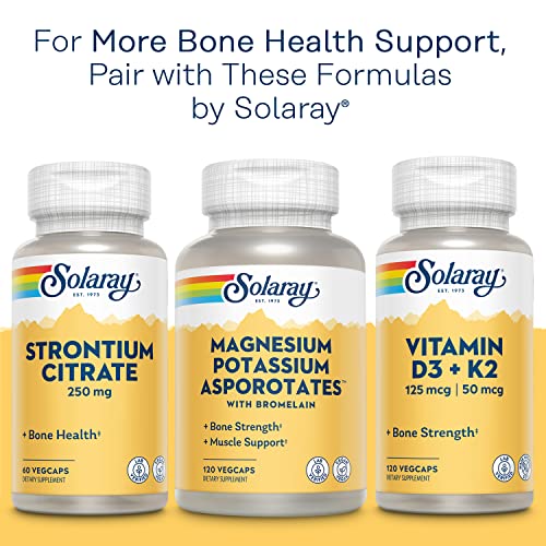 Solaray Calcium Magnesium Zinc Supplement, with Cal & Mag Citrate, Strong Bones & Teeth Support, Easy to Swallow Capsules, Vegan, 60 Day Money Back Guarantee, 25 Servings, 100 VegCaps