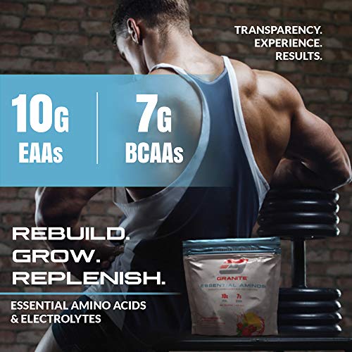 Granite® Essential Amino Acids + Branched Chain Amino Acids + Electrolytes (Strawberry Lemonade Flavor) | 10g EAAs + 7g BCAAs | Supports Muscle Growth | Soy Free + Gluten Free + Vegan | Made in USA