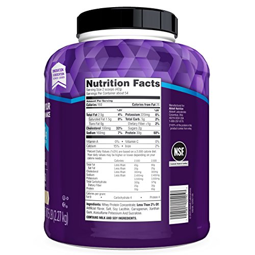EAS 100% Pure Whey Protein Powder, Vanilla, 5 LB, 30 Grams of Whey Protein Per Serving (Packaging May Vary)