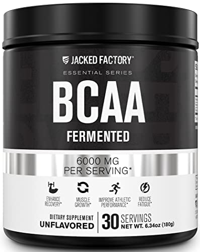 BCAA Powder (Fermented) - 6g Branched Chain Essential Amino Acid Supplement for Improved Muscle Recovery, Reduced Fatigue, Increased Strength, and Muscle Growth - 30 Servings, Unflavored