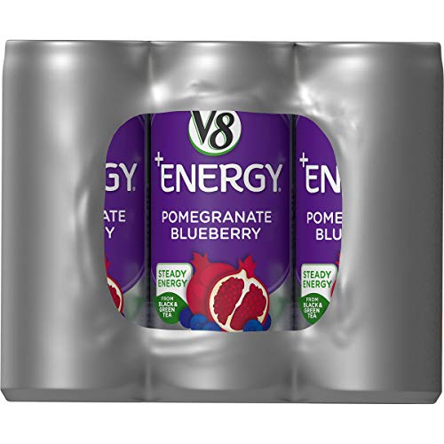 V8 +Energy, Juice Drink with Green Tea, Pomegranate Blueberry, 8 Fl Oz Can, Pack of 12