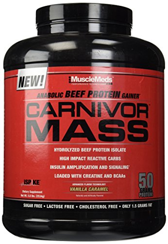MuscleMeds Carnivor Mass Diet Supplement, Vanilla Caramel, 5.93 Pound (002658)