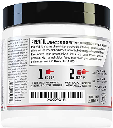 Cutler Nutrition Laser Focus Pre Workout Powder Prevail Preworkout for Men & Women for Intense Endurance Focus and Energy with Caffeine L-Tyrosine and Alpha GPC | Sour Rainbow Candy (40 Servings)