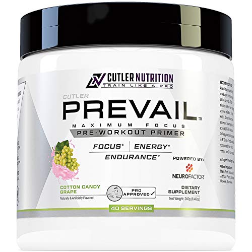 Cutler Nutrition Prevail Pre Workout Powder with Nootropics Pre-Workout Drink for Men and Women Lazer Focus and Energy Stim Pre Workout with L-Citrulline Alpha GPC and L Tyrosine, 40 Scoops