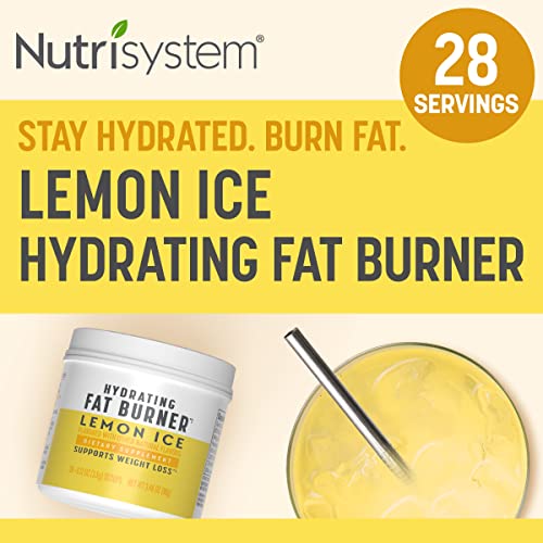 Nutrisystem® Hydrating Fat Burner Supplement for Men and Women, Mix and Sip Dietary Supplement, Lemon Ice - 28 Servings