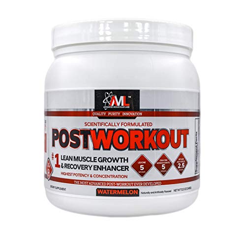 Advanced Molecular Labs - Postworkout Powder, Lean Muscle Growth, Recovery Enhancer, Muscle Building Post Workout Recovery Drink for Women and Men, Watermelon, 12.3 oz