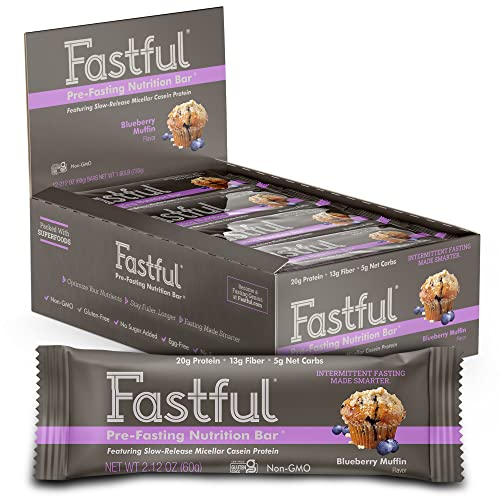 Fastful High Protein Bar for Intermittent Fasting, Pre-Fasting Nutrition - Blueberry Muffin