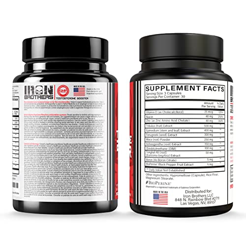 Booster for Men - Estrogen Blocker - Supplement Natural Energy, Strength & Stamina - Lean Muscle Growth - Promotes Fat Loss - Increase Male Performance (2 Bottles)