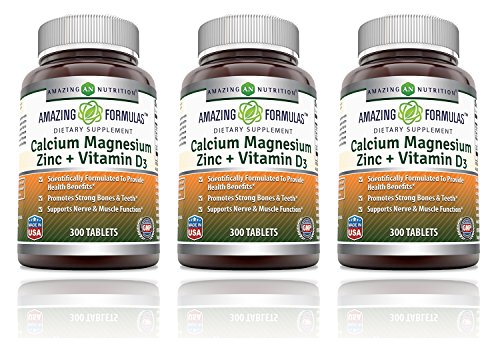 Amazing Formulas Calcium Magnesium Zinc D3 Dietary Supplement Per Serving of 3 Pills (300 Tablets (Pack of 3))