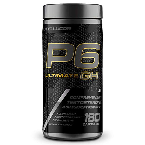 Cellucor P6 Ultimate GH Test Booster for Men, Growth Hormone Support Pills for Protein Synthesis & Fat Metabolism, 180 Capsules