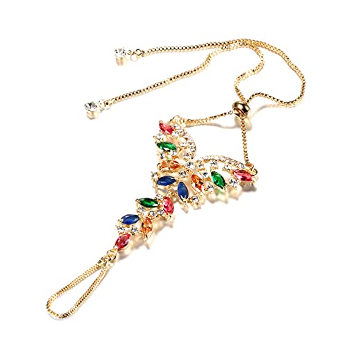 Colorful Boho Butterfly Finger Ring Bracelet