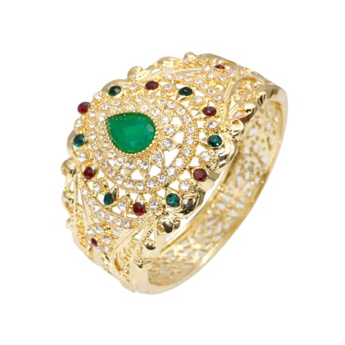 Vintage Gold Floral Morocco Cuff Bracelet for Women