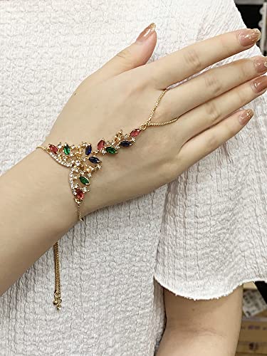 Colorful Boho Butterfly Finger Ring Bracelet