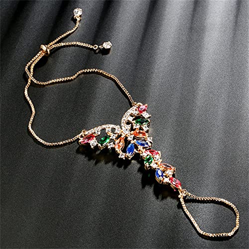 Colorful Boho Butterfly Finger Ring Bracelet
