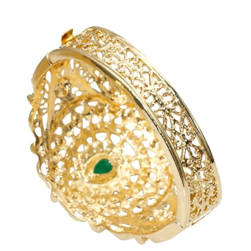 Vintage Gold Floral Morocco Cuff Bracelet for Women
