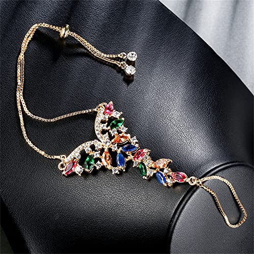 Colorful Boho Butterfly Finger Ring Bracelet
