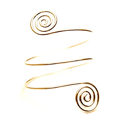 Gold Swirl Punk Adjustable Upper Arm Bracelet