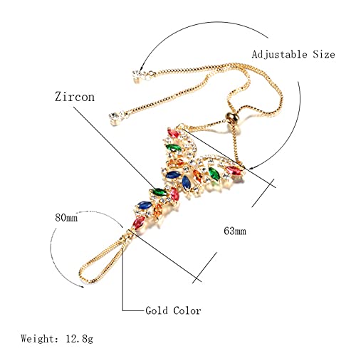 Colorful Boho Butterfly Finger Ring Bracelet