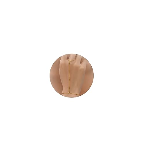 Trendy Gold Hand Chain Ring Bracelet for Women